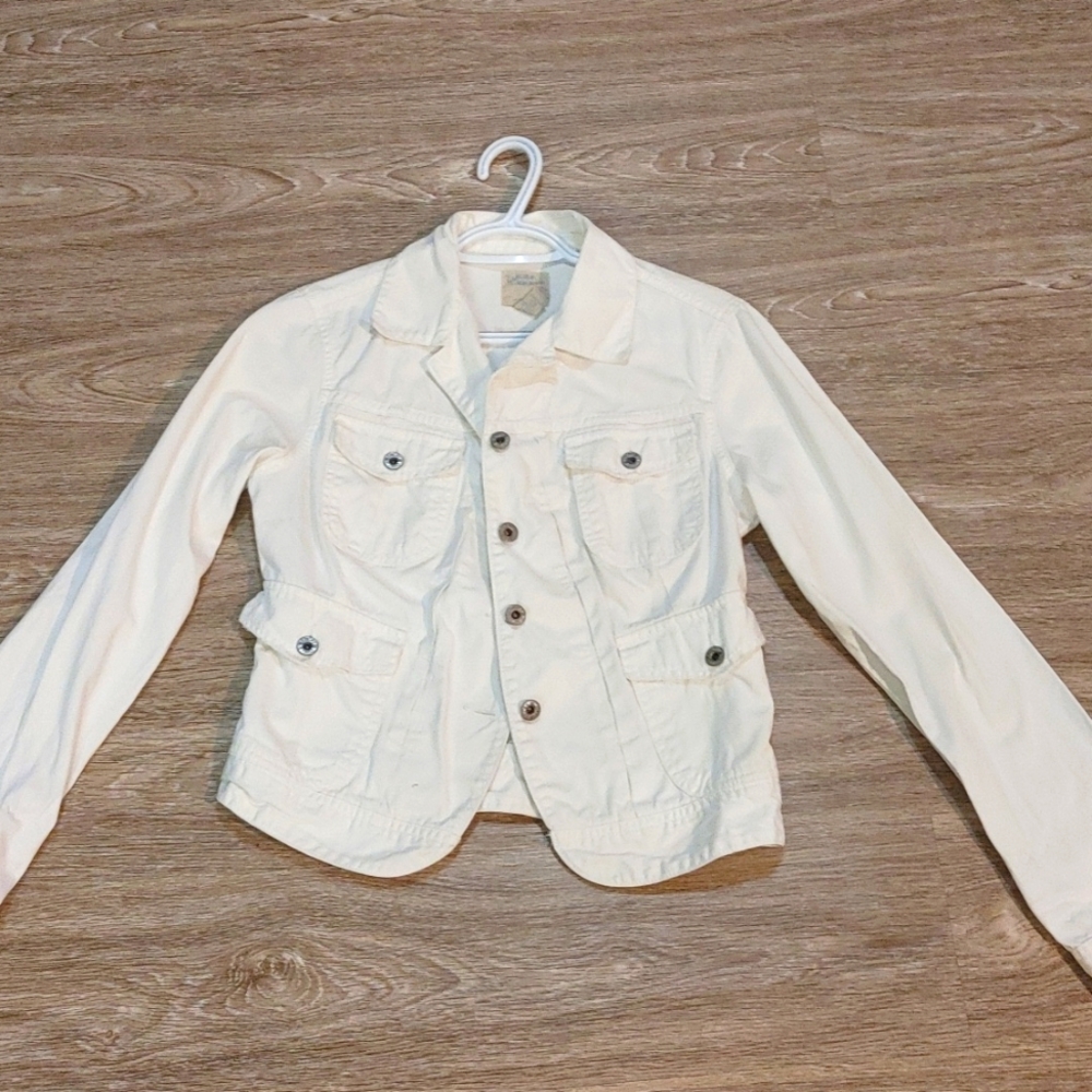 Lucky Brand White Womens Tomboy Trucker Jacket